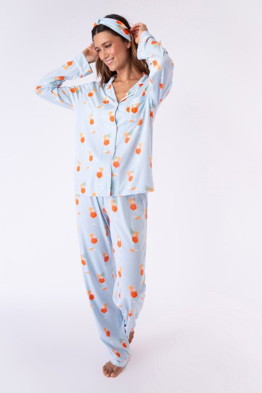 PJ Salvage Playful Prints Cocktail Set With Mask - Blush
